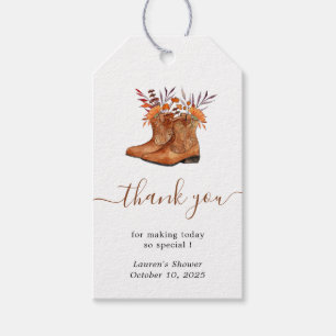 Rustikale Cowboy-Stiefel Danke, dass du Gift-Tags  Geschenkanhänger