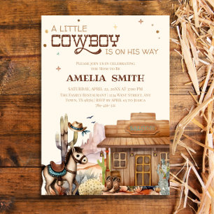 Rustikale Cowboy-Western-Baby-Party Wild West Einladung