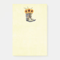 Rustikale Cowboystiefel mit Sonnenblumen