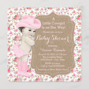 Rustikale Cowgirl-Baby-Party Einladung
