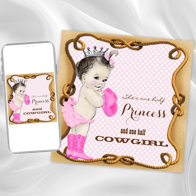 Rustikale Cowgirl Babydusche Einladung (Princess cowgirl any event invitation. Instant download and printed invitations available.)