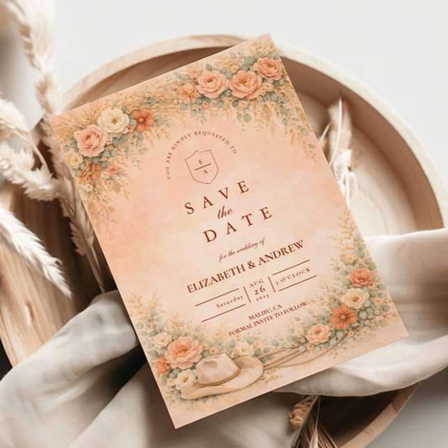 Rustikale Cowgirl-Gartenbogen-Hochzeit Save The Date (Von Creator hochgeladen)
