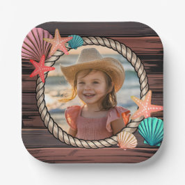 Rustikale Cowgirl-Geburtstagsfeier am Meer für Kin Pappteller