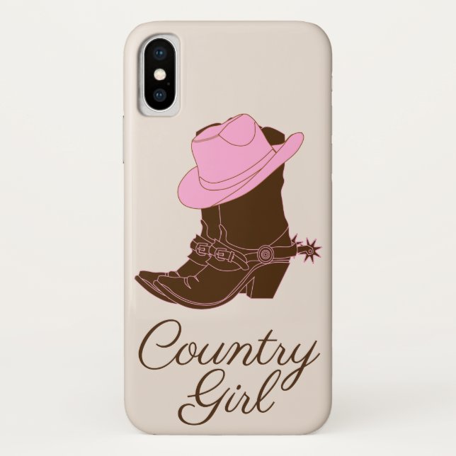 Rustikale Cowgirl Stiefel Country Girl Case-Mate iPhone Hülle (Rückseite)