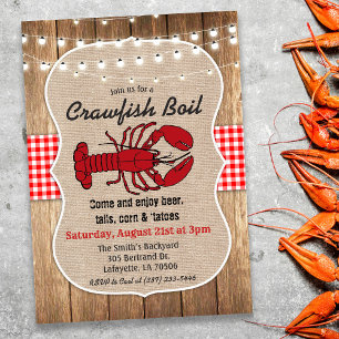Rustikale Crawfish Boil Einladung