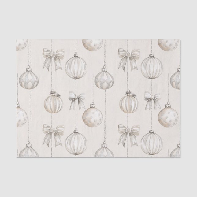 Rustikale Creme-Schneeflocken-Ornamente Weihnachte Seidenpapier (Vorderseite)