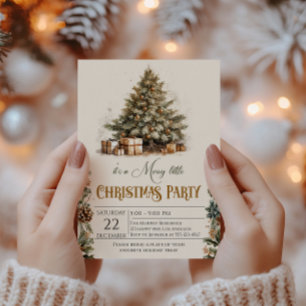 Rustikale Creme Weihnachtsfeier Party Einladung