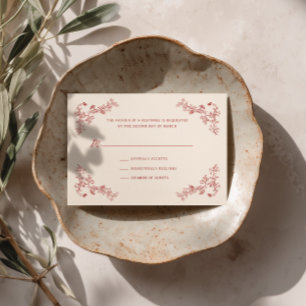 Rustikale Crimson Vintage Blumenzwiebelkarte RSVP Karte