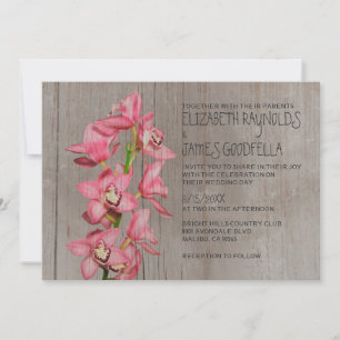 Rustikale Cymbidium-Orchideen-Hochzeitseinladungen Einladung