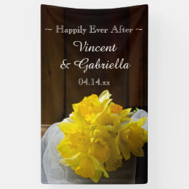 Rustikale Daffodien und die Hochzeit von Stallholz Banner