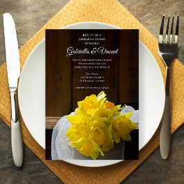Rustikale Daffodils Barn Wedding Probe Dinner Einladung