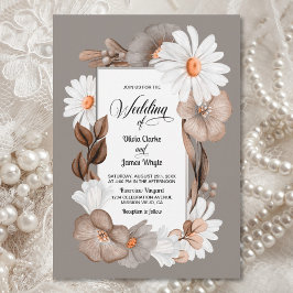 Rustikale Daisy Floral Wedding Einladung