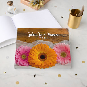 Rustikale Daisy Trio- und Braunwaldlandhochzeit Gästebuch