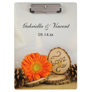 Rustikale Daisy Woodland Hochzeitsplanung Klemmbrett