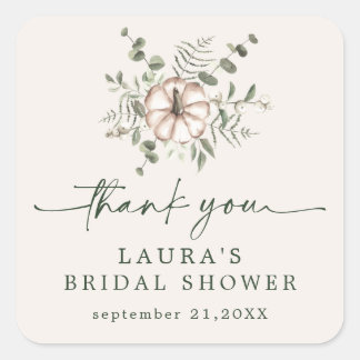 Rustikale Danke-schön-Karte für ländliche Hochzeit Quadratischer Aufkleber