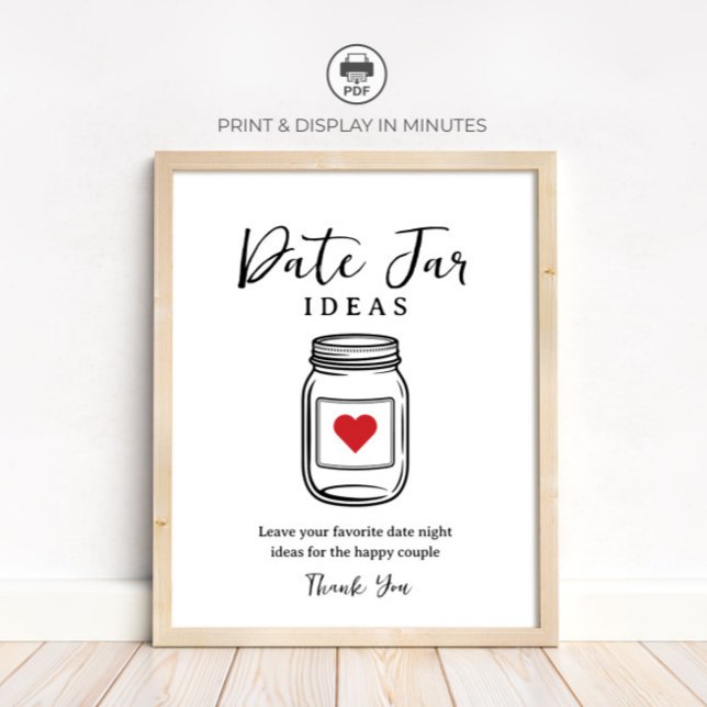 Rustikale Date-Jar-Ideen für Brautparty-Schild Poster (Von Creator hochgeladen)