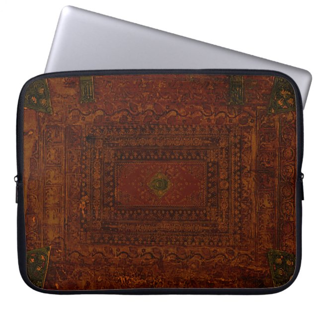 Rustikale Decken, aus gegrabenem Leder Laptopschutzhülle (Vorderseite)