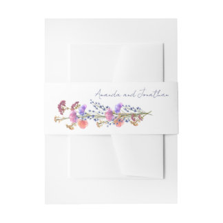 Rustikale Delikatesse Akryllische Bouquet-Hochzeit Einladungsbanderole