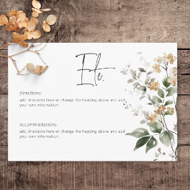 Rustikale Delikatesse Tan Fall Wildblumen Details Begleitkarte