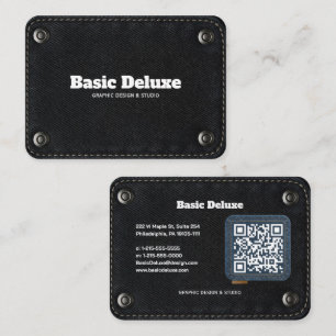 Rustikale Denim-Patch Visitenkarte Dunkle Jeans