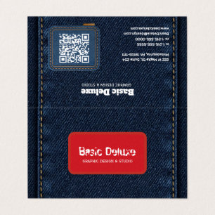 Rustikale Denim-Patch-Vizitkarte Dunkelblaue Jea Visitenkarten