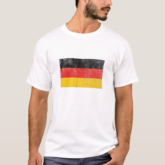 Rustikale deutsche Flagge T-Shirt (Vorderseite)