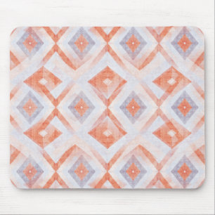 Rustikale Diamant-Geometrie in Terrakotta und Blau Mousepad