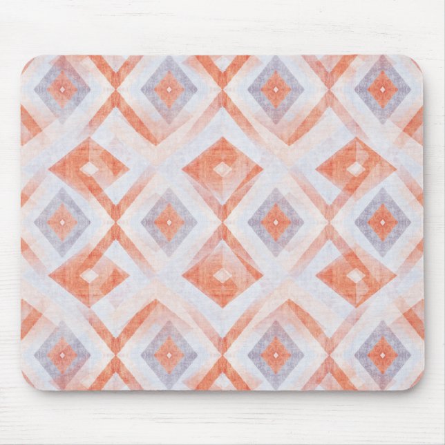 Rustikale Diamantgeometrie in Terracotta und Blau Mousepad (Vorne)