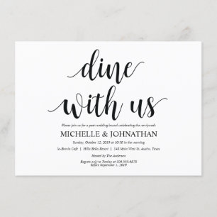 Rustikale 'Dine with us'-Brunch-Einladungskarte Einladung