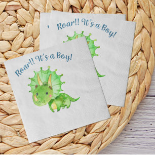 Rustikale Dinosaurier-Baby-Party-Junge-Serviette Serviette