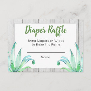 Rustikale Dinosaurier-Windel-Raffle-Karte Begleitkarte