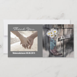 rustikale Disy Western Cowboy Hochzeit Dankeskarte