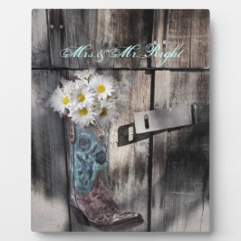 rustikale Disy Western Cowboy Hochzeit Fotoplatte