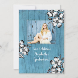 Rustikale Dogwood Blume Graduation Party Grad Foto Einladung