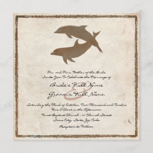 Rustikale Dolphins Beach Hochzeit Einladung