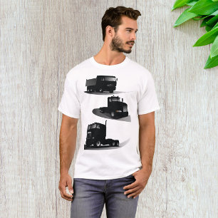Rustikale Drei-schwarze LKW Vintages LKW-Design T-Shirt
