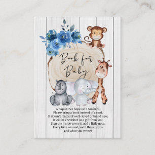 Rustikale Dschungeltiere Blue Floral Book for Baby Begleitkarte