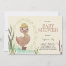 Rustikale Duckling Boy Babydusche Einladung