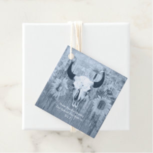 Rustikale duftende Blütenblumen Bull Skull Geschenkanhänger