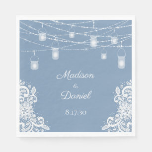 Rustikale, dunkelblaue Lichter Hochzeiten von Napk Serviette