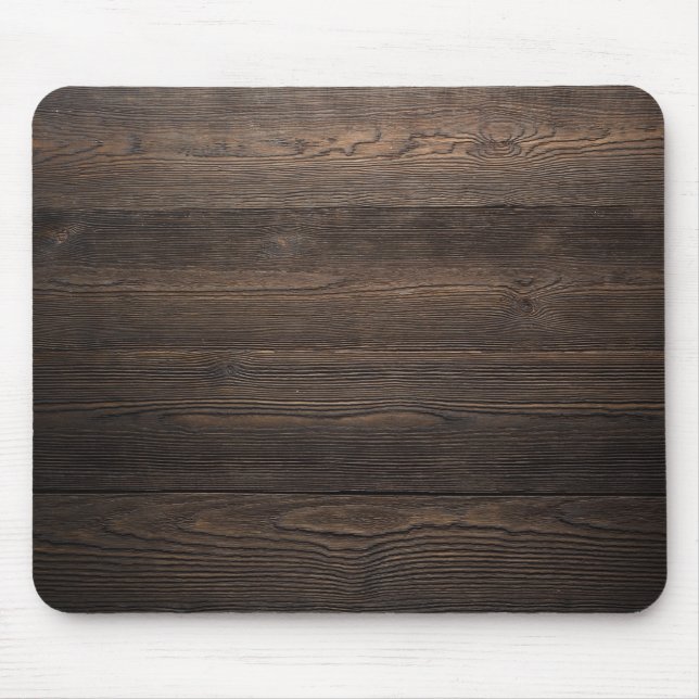 Rustikale dunkelbraune HOLZ-Optik-Textur Mousepad (Vorne)