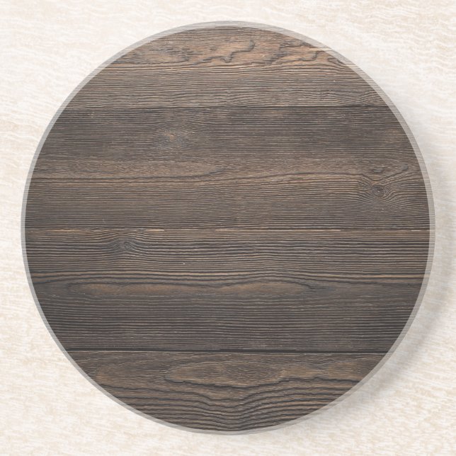 Rustikale dunkelbraune HOLZ-Optik-Textur Untersetzer (Vorne)