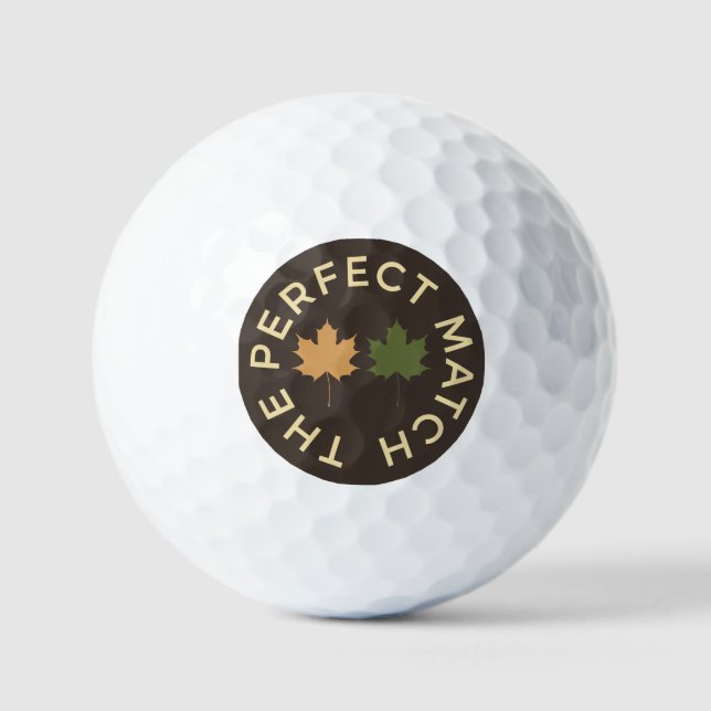 Rustikale dunkelbraune olivgrüne Herbst-Hochzeitsg Golfball (Vorderseite)