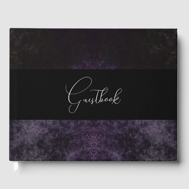 Rustikale, dunkle Background-Hochzeit Gästebuch (Vorderseite)