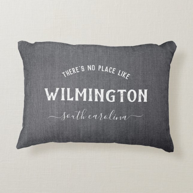 Rustikale dunkle Leinen Es gibt keinen Ort wie Zuh Dekokissen (Rückseite)