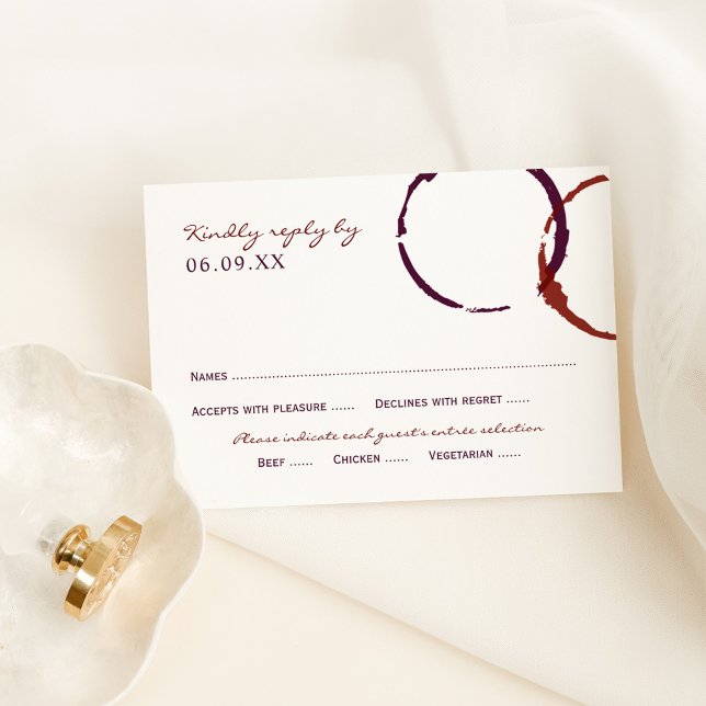 Rustikale dunkle Rotweinplatte Hochzeit RSVP Karte (Von Creator hochgeladen)