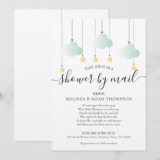 Rustikale Dusche per Post Fernsprinkle Einladung (Vorne/Hinten)