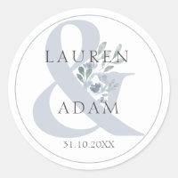 Rustikale Dusty Blue Ampersand & Blumenhochzeit