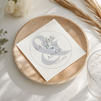 Rustikale Dusty Blue Ampersand & Blumenhochzeit