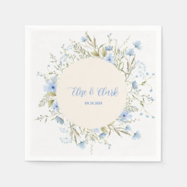 Rustikale Dusty Blue Delikate Wildblume Wedding Serviette